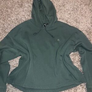 adidas Forest Green cropped hoodie